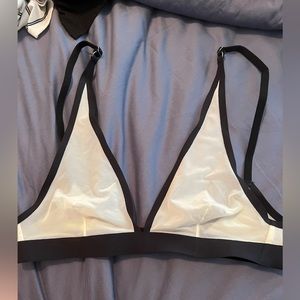 White and black mesh fabric out from under bralette size medium never worn